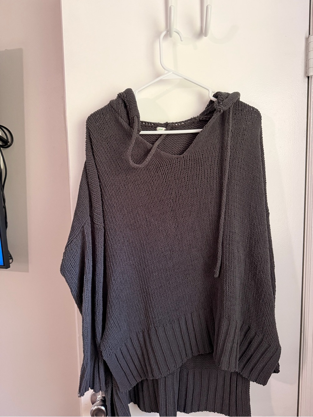 Charcoal Hooded Knit Sweater